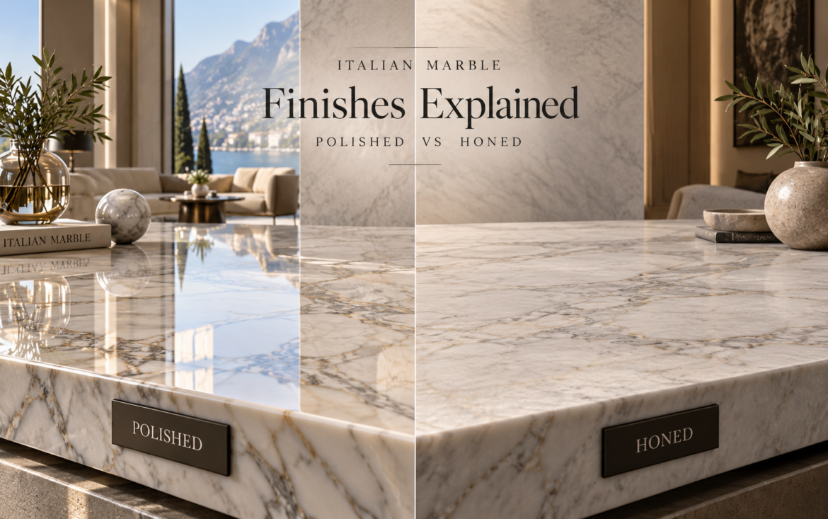 Italian Marble Finishes Explained: Polished vs Honed